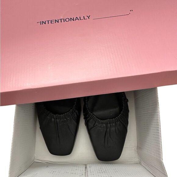 Intentionally Blank Daff Black Leather Slingback Flats| size  7.5 / 38 - Picture 13 of 13